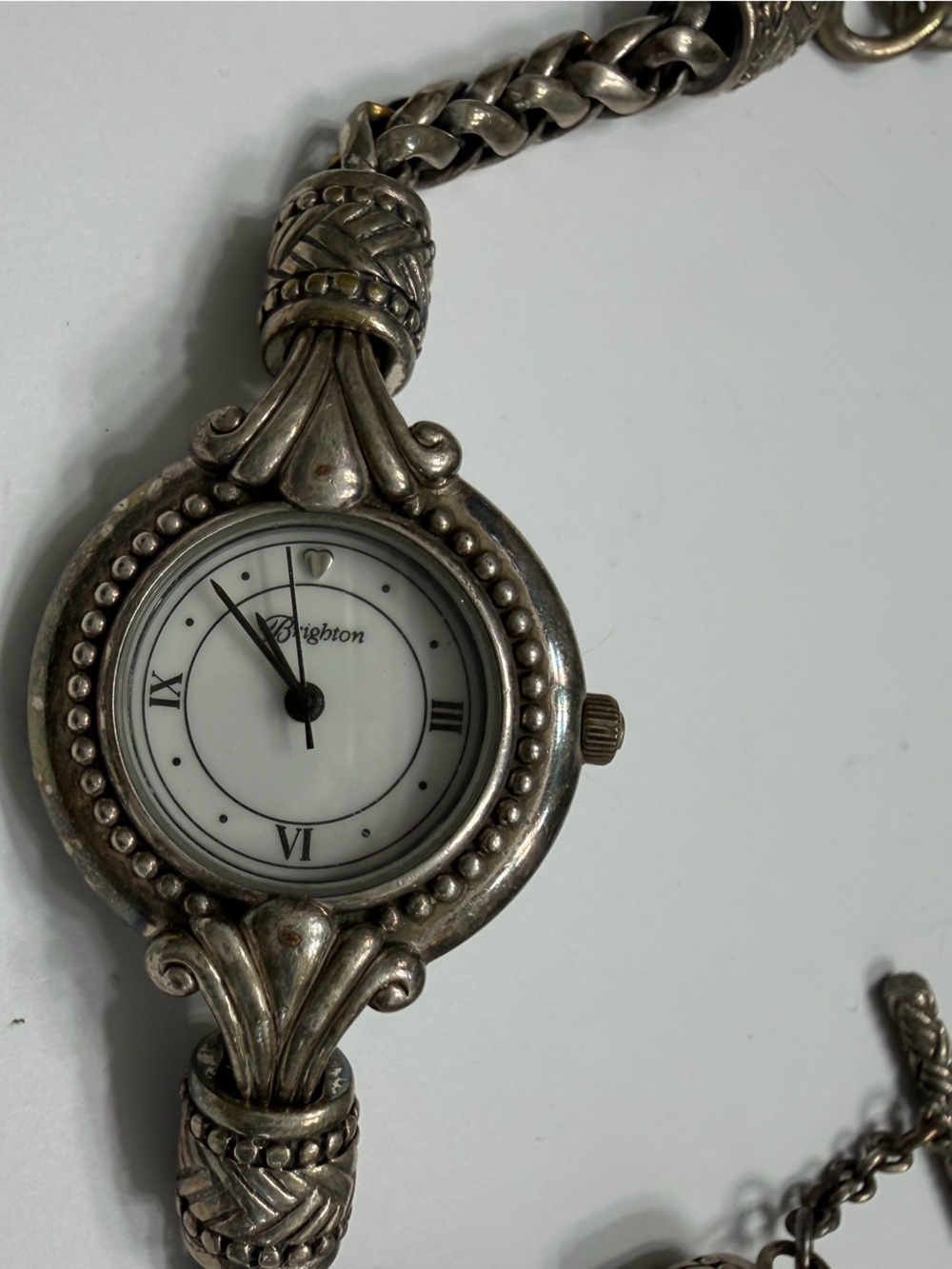 Brighton Decorative Silver-Tone Round Dial Bracelet Watch